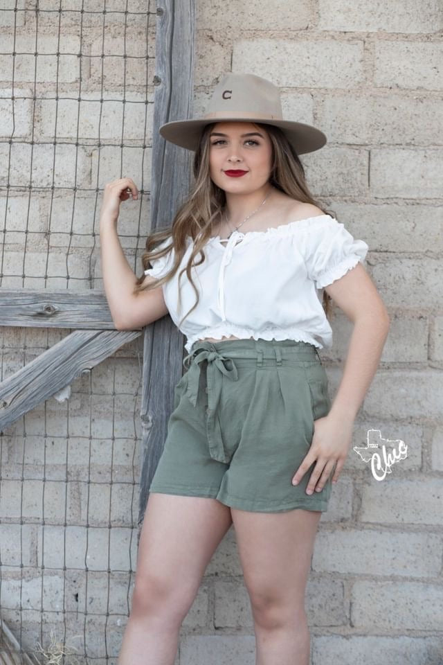 Woven cute crop top