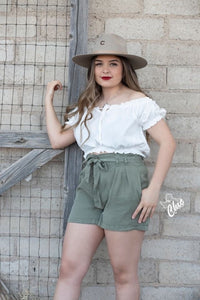 Woven cute crop top