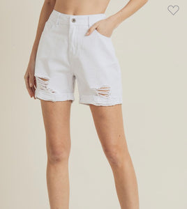 High waist boyfriend shorts