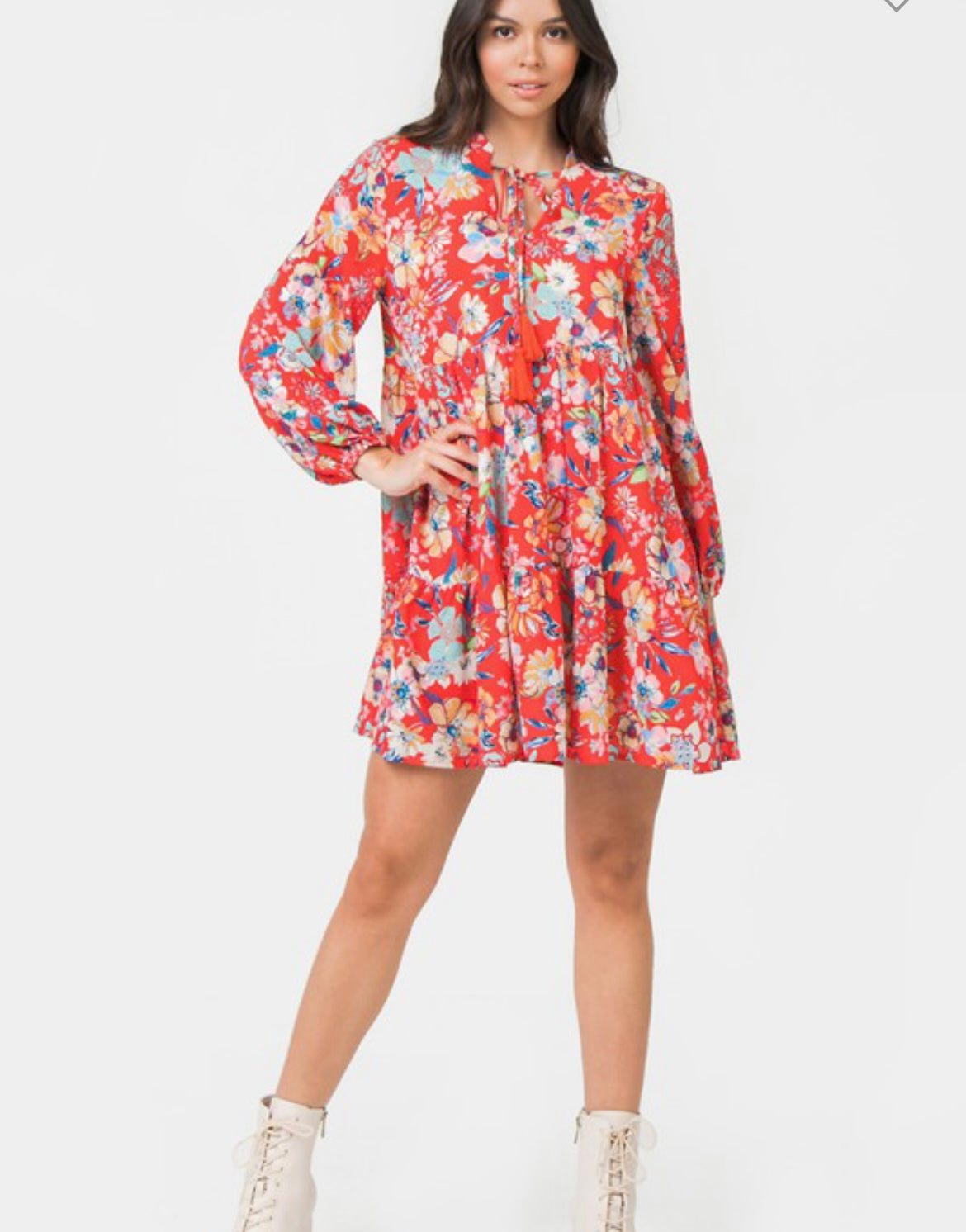 Vibrant Floral Print Dress