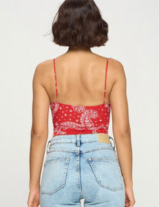 Bandana Vibes Bodysuit in Red