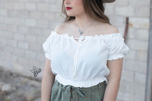 Woven cute crop top