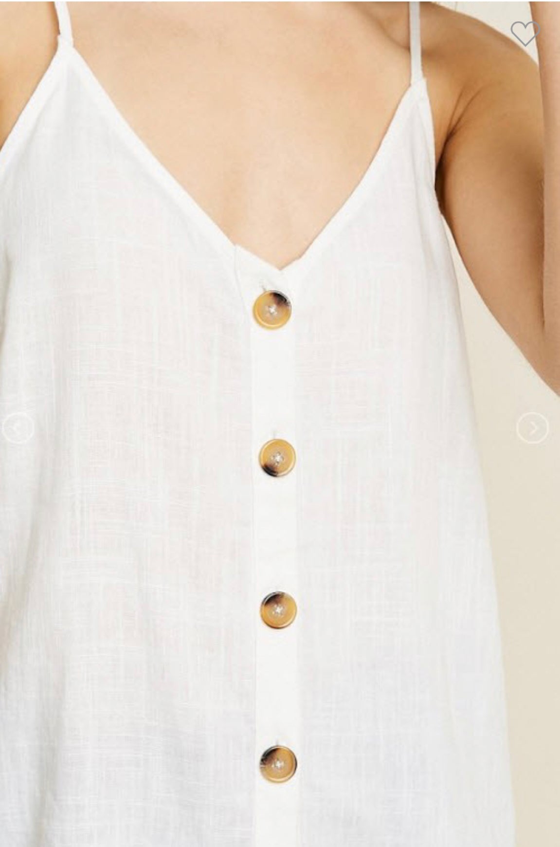 Linen sleeveless button-down tank