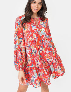 Vibrant Floral Print Dress