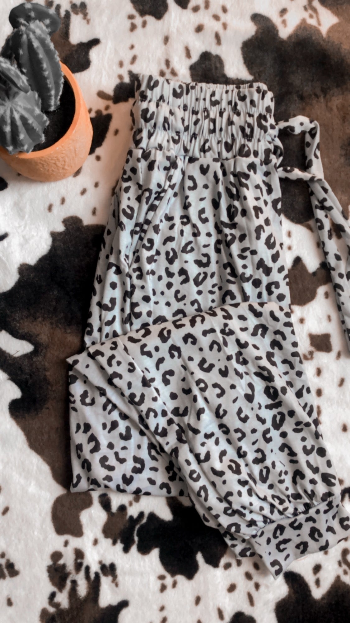Light Grey Leopard Joggers