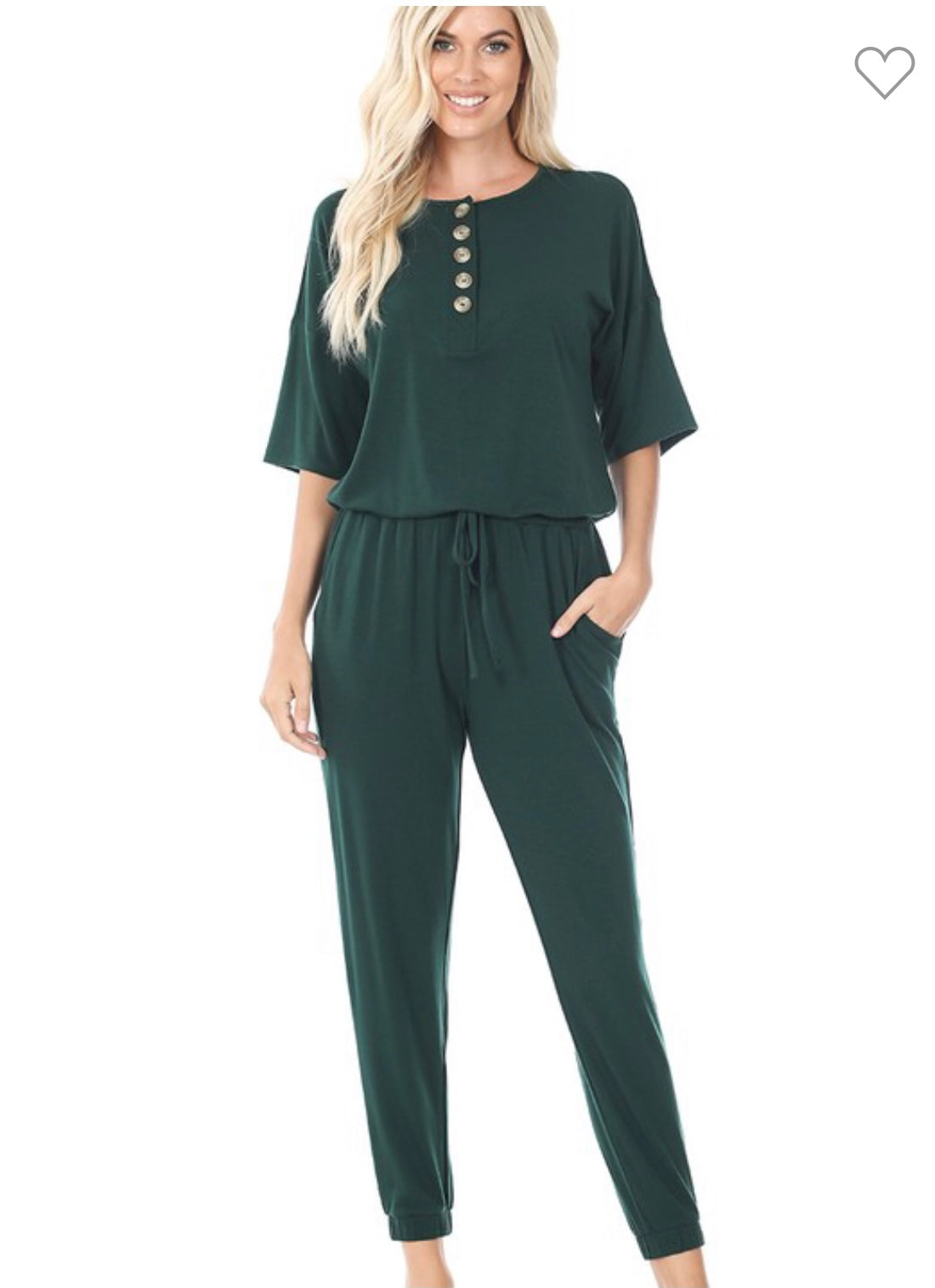 Hunter Green Jogger Jumpsuit