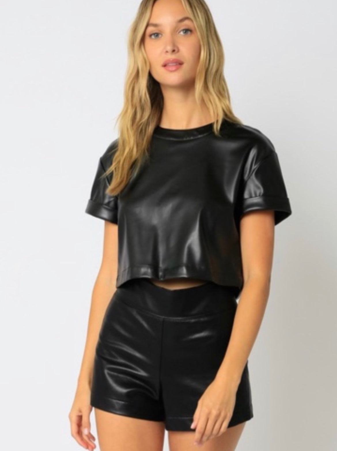 Faux Leather Crop Top