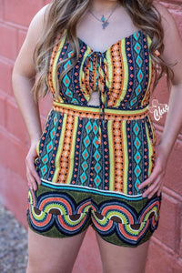 Geo print romper