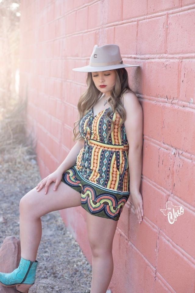 Geo print romper