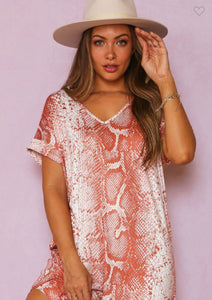 Tan Snake Print Maxi
